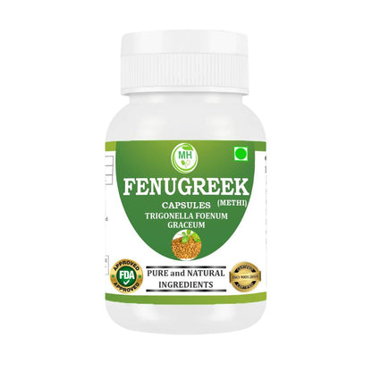 Fenugreek Capsules 500 mg – 60 Veg Capsules x 2 Pack | Methi Seed Extract | Natural Herbal Supplement | Vegan-Friendly