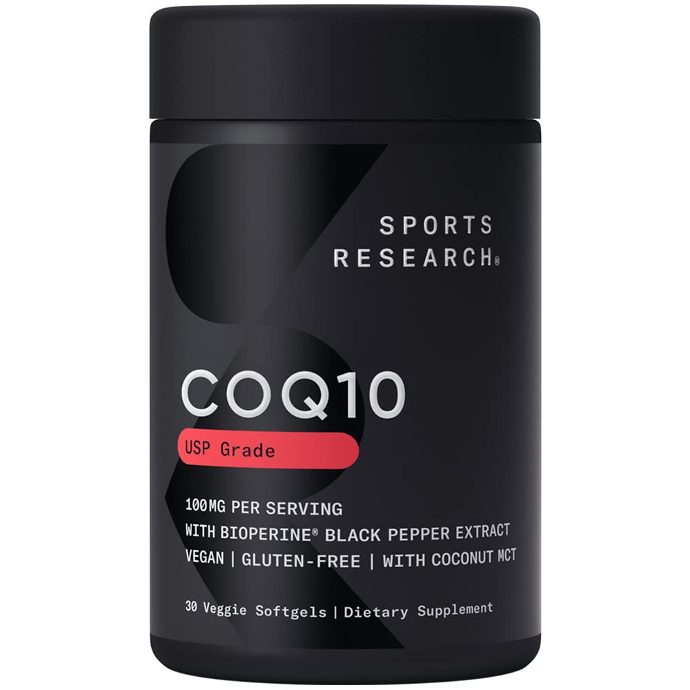 Sports Research CoQ10 Dietary Supplement 30 Veggie Softgels