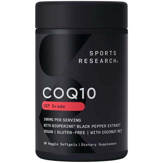 Sports Research CoQ10 Dietary Supplement 30 Veggie Softgels