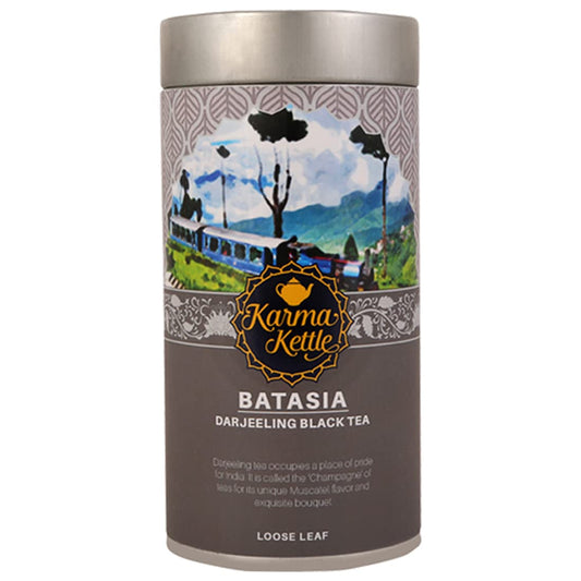 Karma Kettle Batasia- Pure and Fresh Darjeeling Black Tea, Single Estate, Autumnal Flush, Fresh Harvest, Natural Detox, Champagne of Teas, Muscatel Flavor, Loose Leaf, 100 g