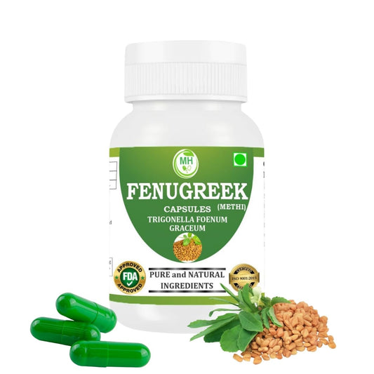 Fenugreek Capsules 500 mg – 60 Veg Capsules | Methi Extract | Herbal Supplement | Plant-Based | Vegan & Gluten-Free