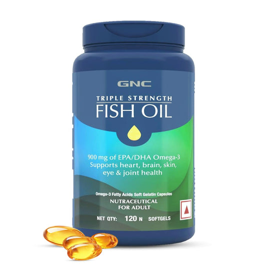 GNC 1500 Mg Triple Strength Fish Oil Omega 3 Capsules For Men & Women,120 Softgels,900Mg (540 Mg Epa & 360 Mg Dha),Improves Memory,Protects Vision,No Fishy Aftertaste,Supports Family Health