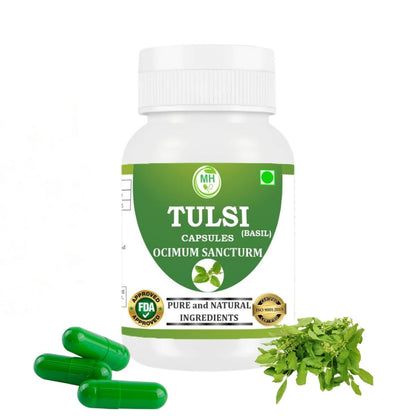 Morsan Healthcare TULSI Capsules – 60 Veg Capsules | Pure Holy Basil Extract (Ocimum sanctum) | Natural Ayurvedic Herbal Supplement | Plant-Based Formula | Pack of 1