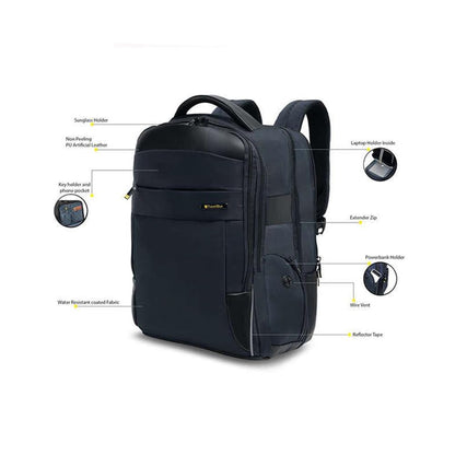 Travel Blue Elite 17.3 Inch Laptop Backpack, 22.95 Litre, Water Resistant, Laptop & Office Backpack, Navy