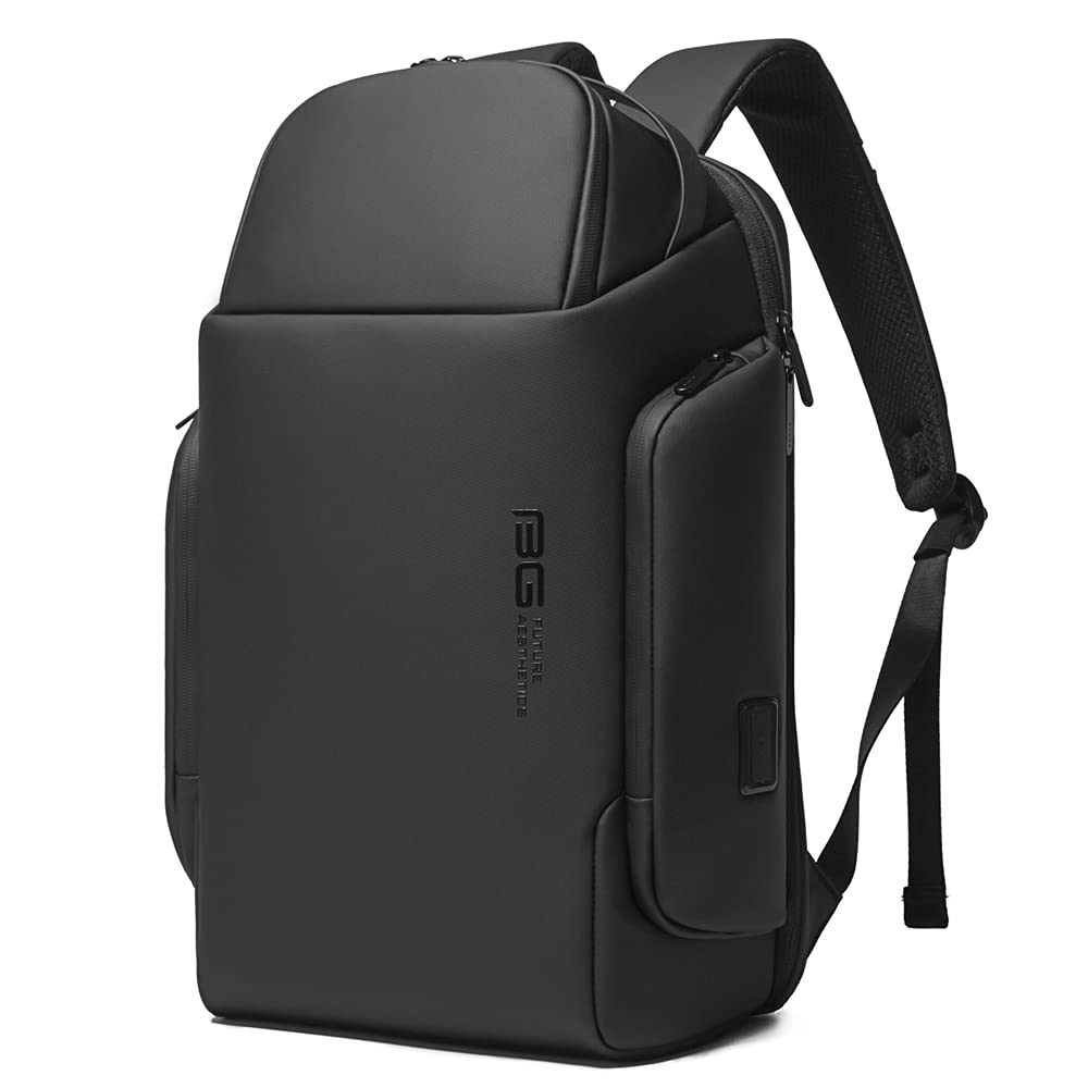 BANGE Smart Trendy 20L Durable Oxford Backpacks Anti-Theft USB Waterproof 1.2KG W 15.6in Laptop School Travel Black Bags,7277,Large