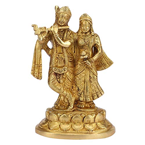 ARTVARKO™ Brass Radha Krishna Statue - Radha Krishan Idol Showpiece Figurine for