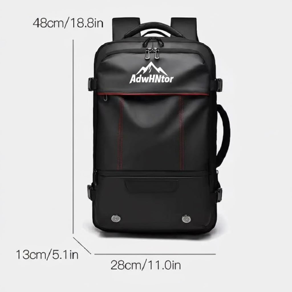 AdwHNtor|50L Expandable Vacuum Compression Travel Backpack|Carry-On Luggage|Waterproof Business Bag| Multifunctional 15.6’’ laptop Compartment|Daily & Adventure (Grey)