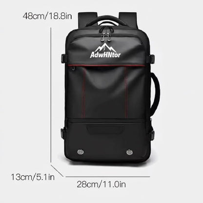 AdwHNtor|50L Expandable Vacuum Compression Travel Backpack|Carry-On Luggage|Waterproof Business Bag| Multifunctional 15.6’’ laptop Compartment|Daily & Adventure (Grey)