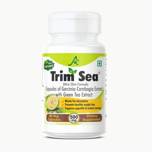 AYUSEA TRIMSEA Ultra Slim Formula for Weight Loss,Garcinia cambogia and Organic Green Tea Extract Fat Burner 60 capsule 500mg (Pack of 1)
