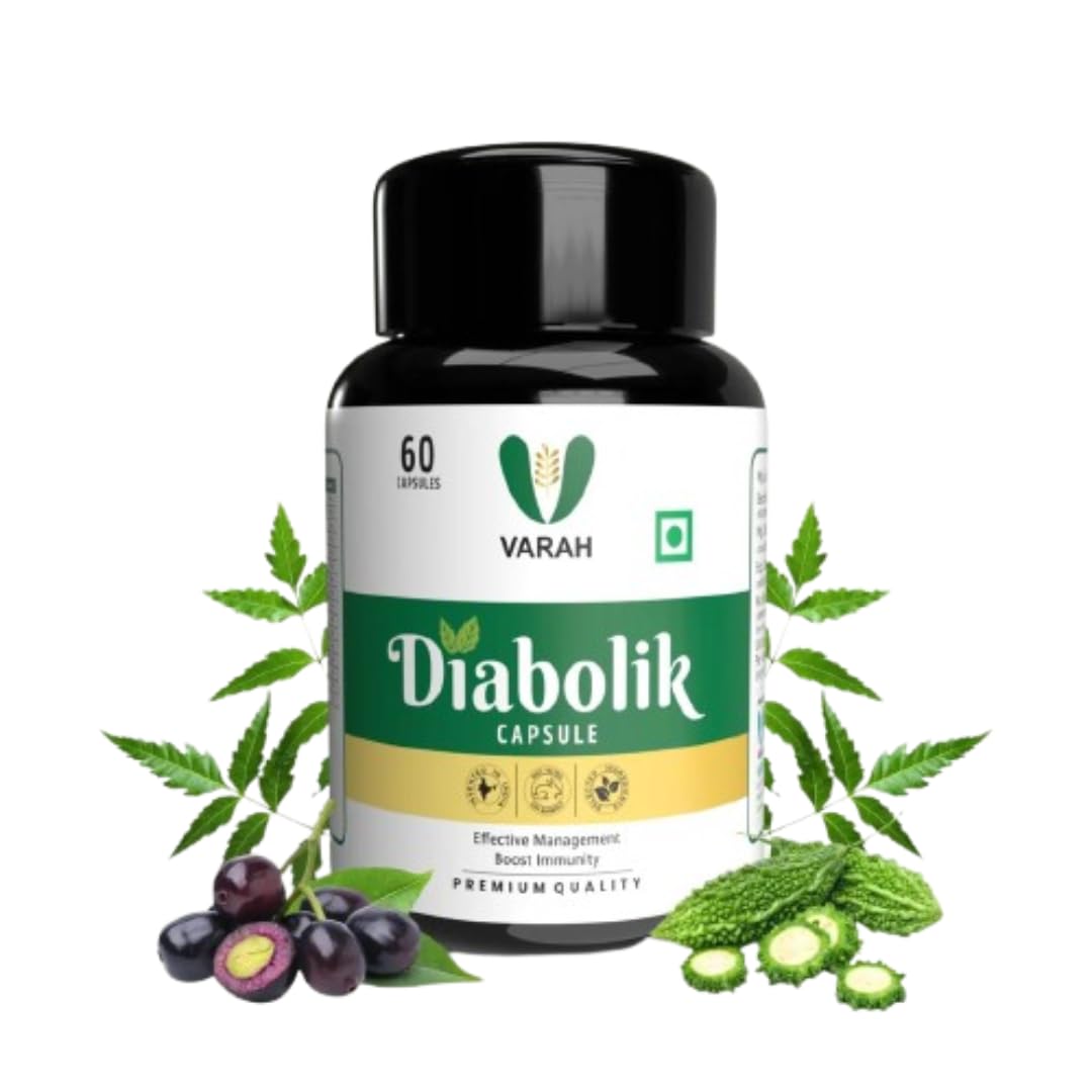 Varah Diabolik Capsules | Supports Blood Sugar Balance, Promotes Insulin Sensitivity, Helps Weight Management, and Overall Wellness with Neem, Karela, Jamun, and Other Herbal Extracts | 60 Capsules
