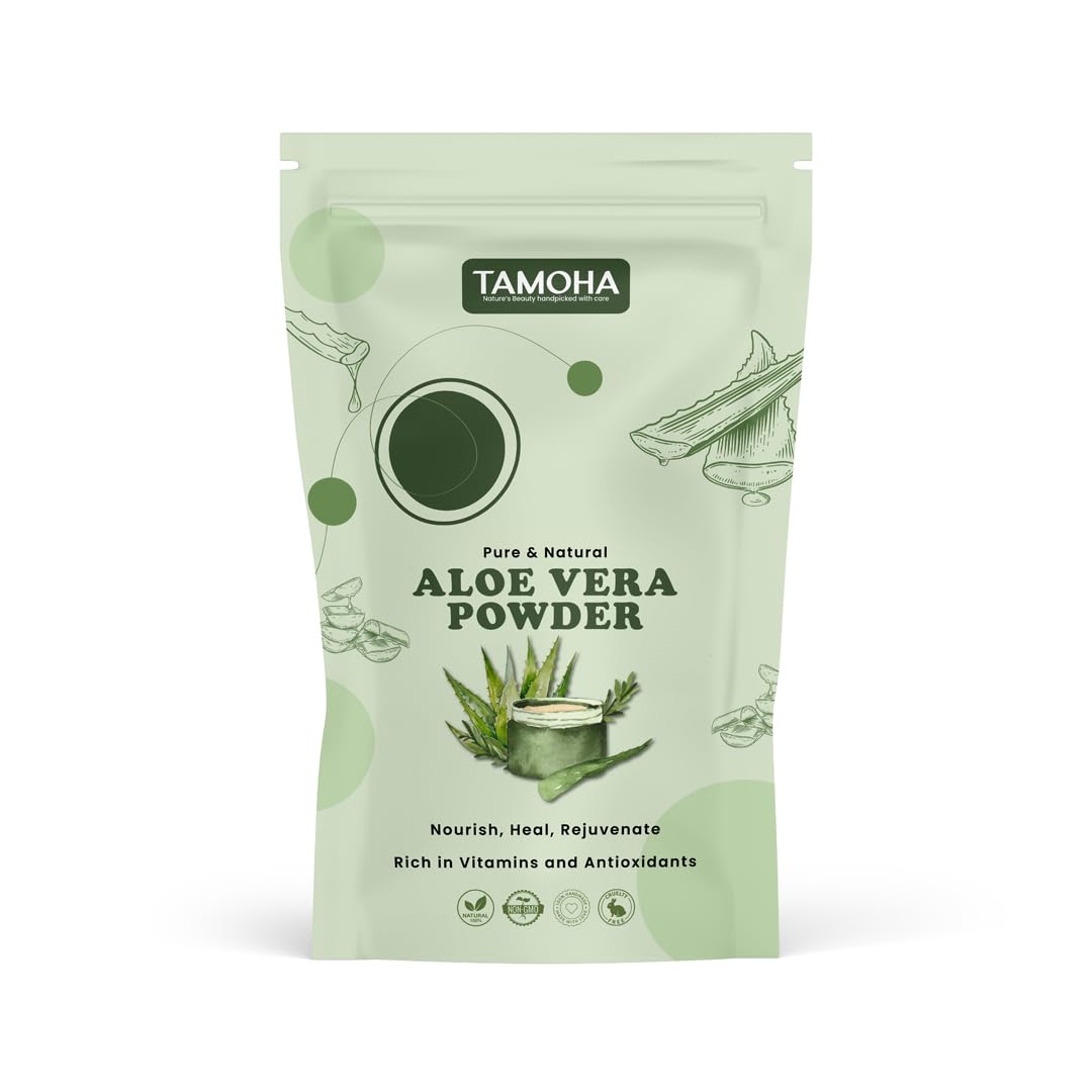 Tamoha Aloe Vera Powder | 100% Pure & Natural | Skin, Hair & Health Care | 200gram | 100% Pure & Natural | Cruelty & Paraben Free