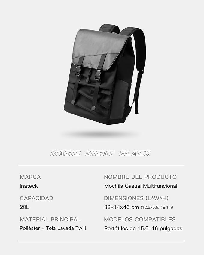 Inateck 20L Laptop Backpack, Men's Daypack, Leisure Backpack, Work Backpack, Black