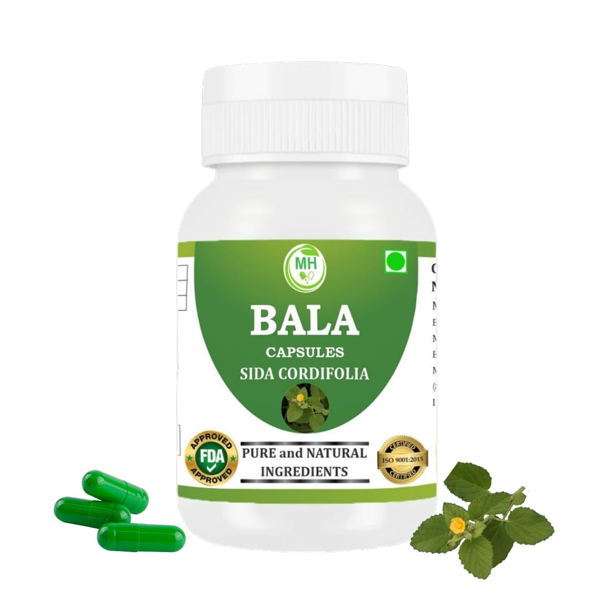 Morsan Healthcare Bala Capsules (Sida cordifolia) | 60 Veg. Capsules 500 Mg. | Made with Natural Ingredients (Pack of 1)
