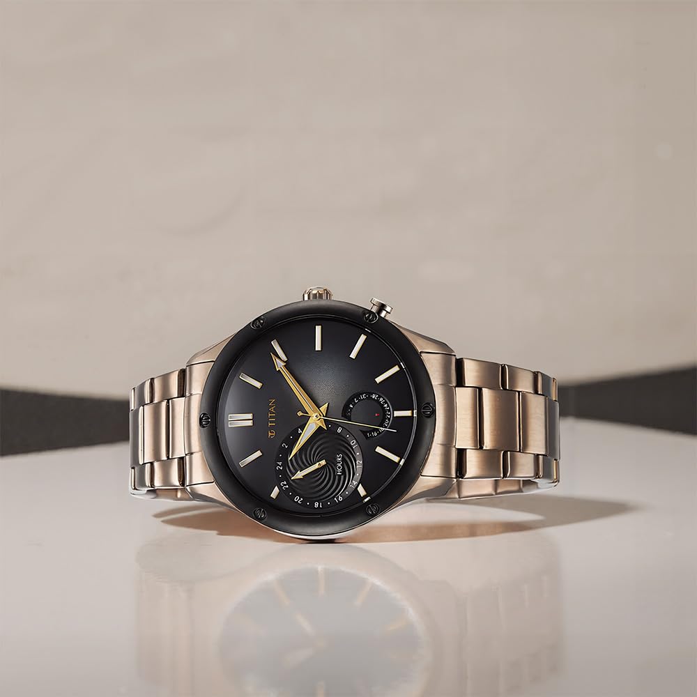 Titan Regalia Stellar Quartz Multifunction Brown Dial Stainless Steel S- image 4