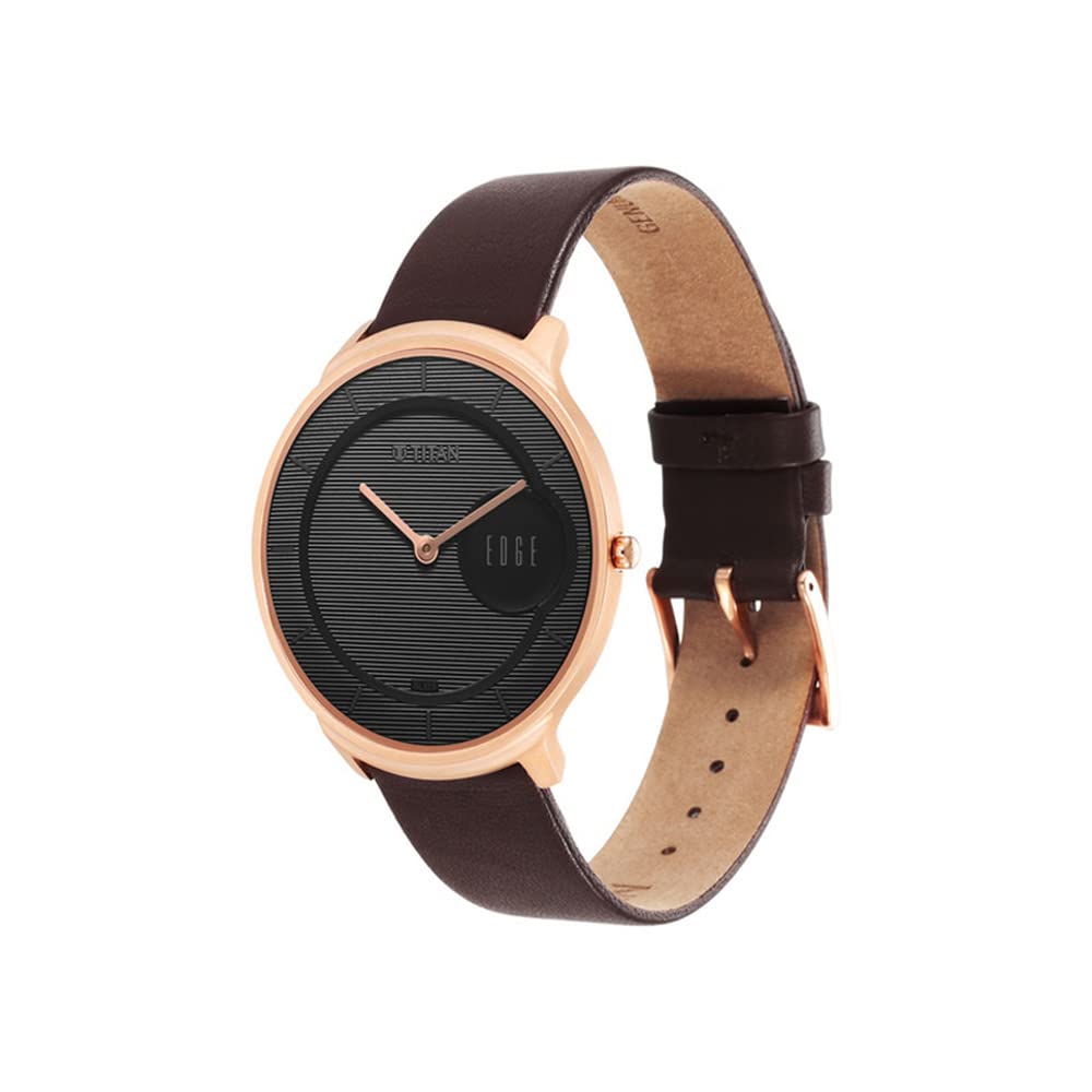 Titan Edge Quartz Analog Black Dial Leather Strap Watch for Men-NS1843W- image 3