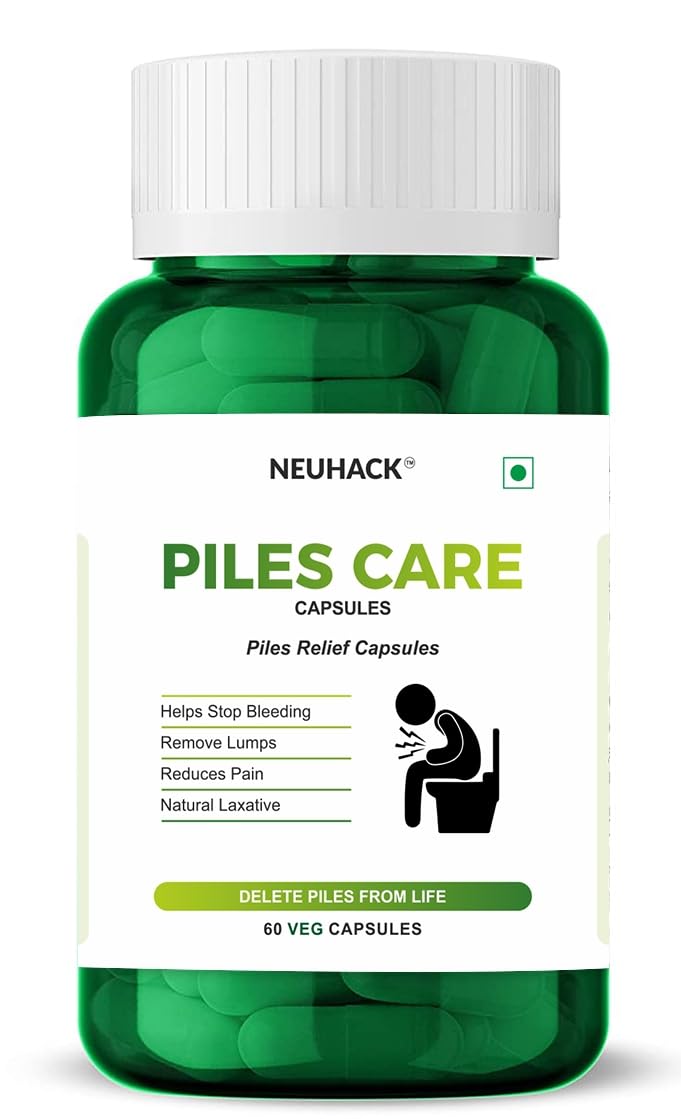 Neuhack Piles care capsules - 60 veg caps | Herbal Piles Medicine | Fast relief from hemorrhoids & fissure