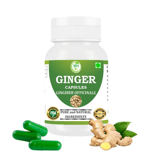 MORSAN HEALTHCARE | Ginger Capsules 500mg – 60 Count | 1 Pack | Vegetarian | Plant-Based | Herbal Supplement | No Artificial Additives | Gluten Free | Organic |
