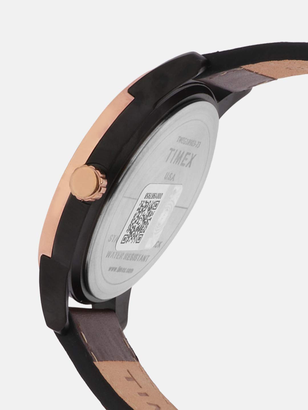 TIMEX Analog Watch for man with Brown Round Dial & Brown Leather Strap Band Water Resistant Men's Wrist Watches - TWEG18903