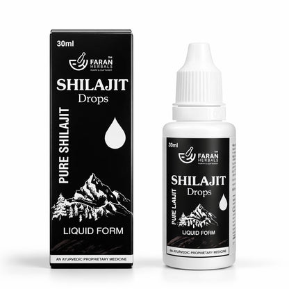 FARAN HERBALS Shilajit Drops (Liquid) with Ashwagandha, Ginseng & Kesar | Ayurvedic Energy & Vitality Support | 30 ml