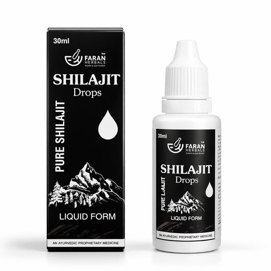 FARAN HERBALS Shilajit Drops (Liquid) with Ashwagandha, Ginseng & Kesar | Ayurvedic Energy & Vitality Support | 30 ml