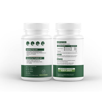 Shaurya Veda Triphala Capsules for Healthy Digestion & Detox | Supports Gut Health, Metabolism, Constipation Relief & Natural Cleansing | 60 Veg Capsules | Ayurvedic Herbal Supplement