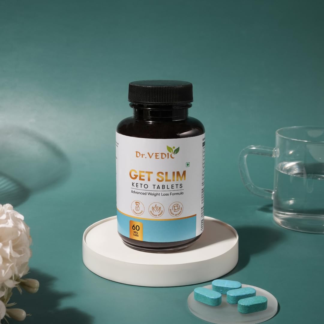 Dr Vedic Keto Tablets | Natural Ingredients with Garcinia, Green Tea, Coleus & More | Supports Keto Diet & Fat Burrn (60 Tablets) (Pack Of 1)