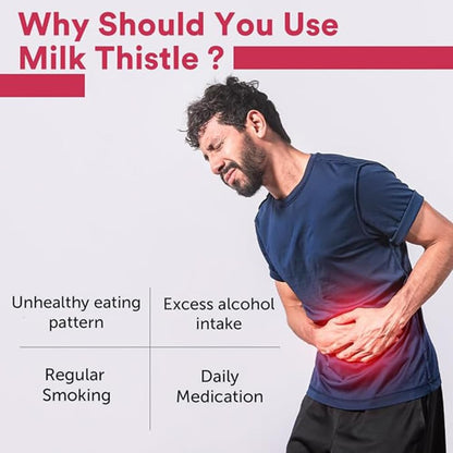 Simply Herbal Milk Thistle Extract 800mg with Silymarin – 60 Vegetarian Capsules | Liver Support Formula | Herbal Supplement for Wellness