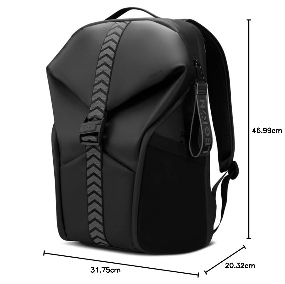 Lenovo Legion Gaming Laptop Backpack GB700 – Extra Large, Fits Up to 16-Inch Computer – Anti-Theft Lock, Damage Protection, Water-Resistant Travel Bag with Organized Compartments – Black