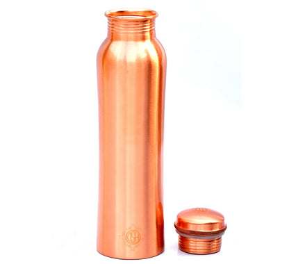 DSH Pure Copper Water Bottle, Jointless, Leakproof with Ayurvedic Health Benefits, Matt Brown, 1 Piece, 920ml