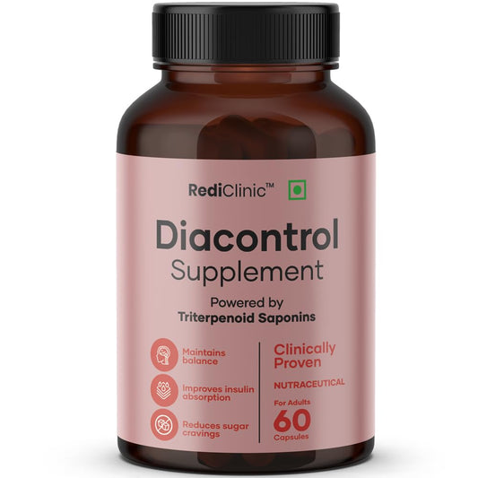 RediClinic DiaControl Capsules for Diabetes | Made with Gudmar, Karela, Jamun, Shatavari |Helps Manage Blood Sugar Levels & Healthy Glucose Levels | Pack of 1-60 Capsules