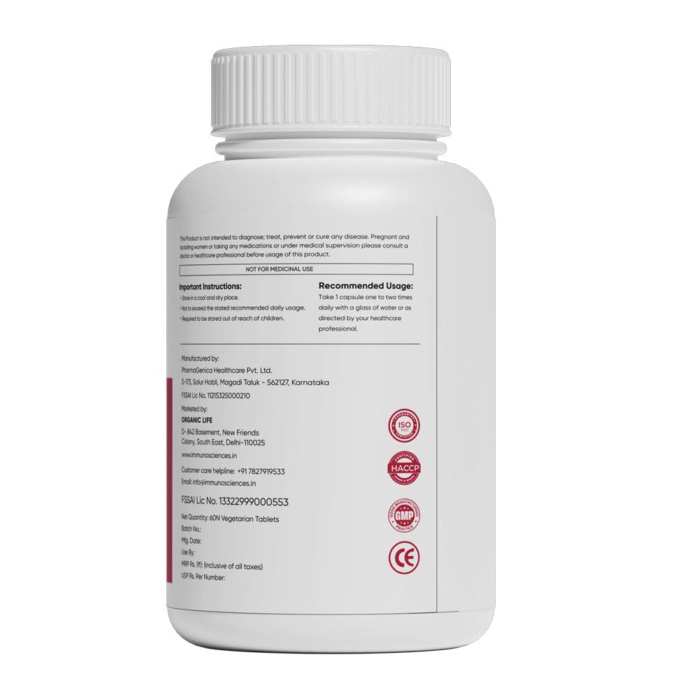 IMMUNOSCIENCES Liver Detox Capsule For Men & Women - Helps To Maintain Healthy Liver Functions and Cholesterol Levels - 60 Capsules