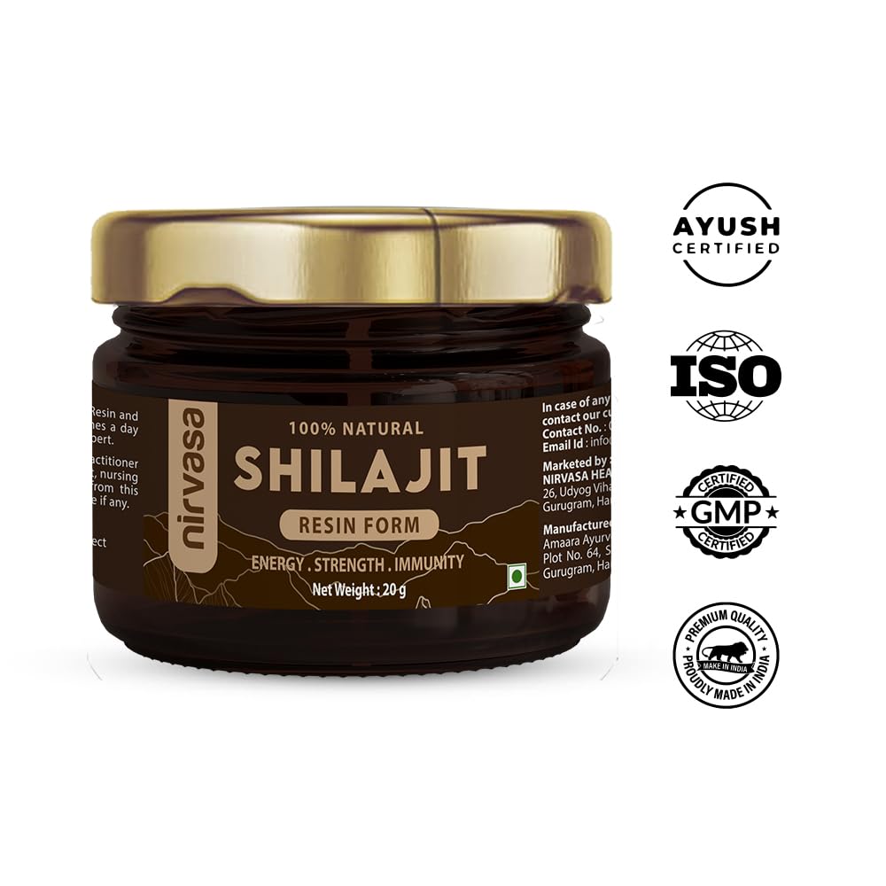 Nirvasa Pure & Original Himalayan Shilajit/Shilajeet Resin 2x20g | 100% Natural with 70% Fulvic Acid & 84+ Trace Minerals | Boosts Energy, Stamina, Strength & Immunity | 200-500 mg/ Serving – Pack of 2