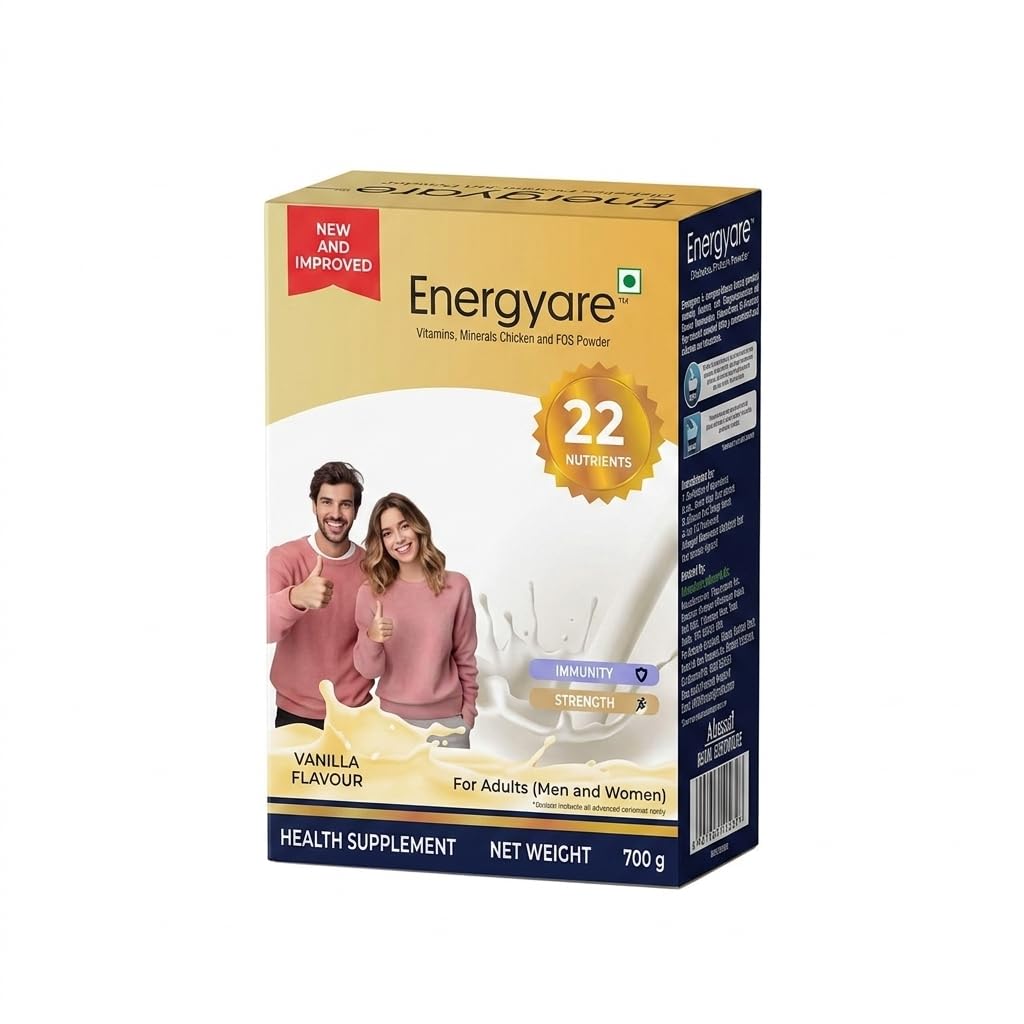 Energyare Protein Powder 700g (Vanilla Flavour) | Nutritional Supplement for Daily Nutrition | High Protein, High Fiber Formula |Daily Nutrition Drink Mix for Active Lifestyle