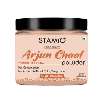 STAMIO Arjun Chaal Powder 100 gm | Pure Triple Filtered Terminalia Arjuna Bark |