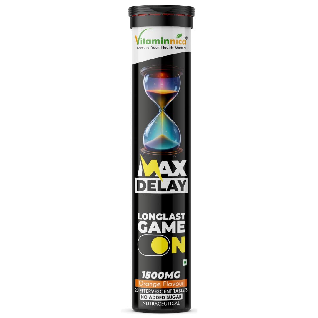 Vitaminnica Max Delay | Long-Last Performance Support for Men – Extended Stamina, Endurance & Control – Game On Formula | Natural Herbal Supplement | Vegan, Non-GMO, Gluten-Free (Pack of 1)