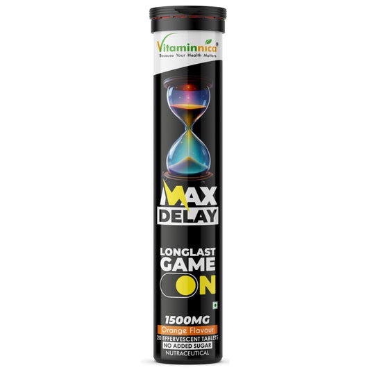 Vitaminnica Max Delay | Long-Last Performance Support for Men – Extended Stamina, Endurance & Control – Game On Formula | Natural Herbal Supplement | Vegan, Non-GMO, Gluten-Free (Pack of 1)