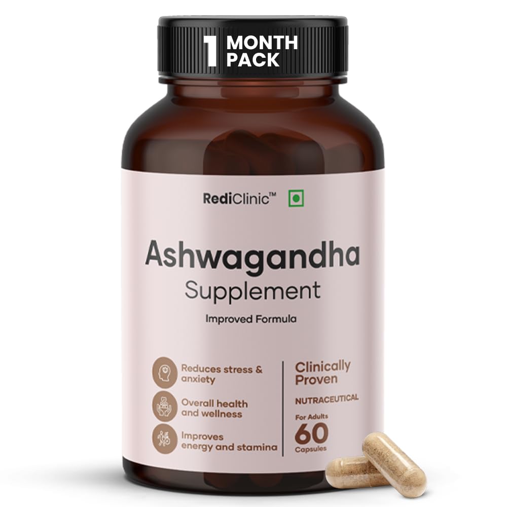 RediClinic Ashwagandha Capsules | Stress & Anxiety Relief Capsules | Rejuvenates