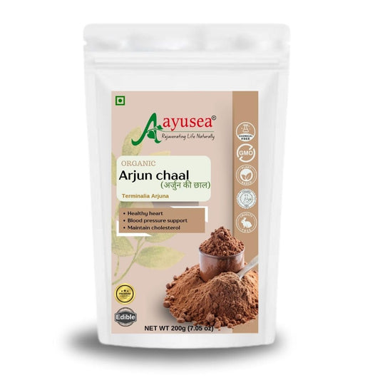 AYUSEA® Pure Arjun chaal powder for Hair/skin, cardio health and cholesterol- edible A grade 200gm (Pack of 1)