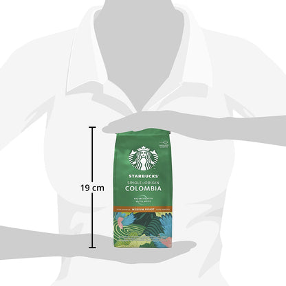 Starbucks Colombia Medium Roast Ground Coffee Packet, 200g
