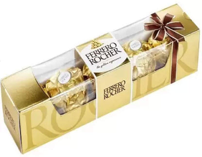 Ferrero Rocher Pack Of 4 Chocolates Pack With Good Luck Greeting Card Combo (Ferrero Rocher Pack Of 4-1, Good Luck Greeting Card-1), 140 Grams