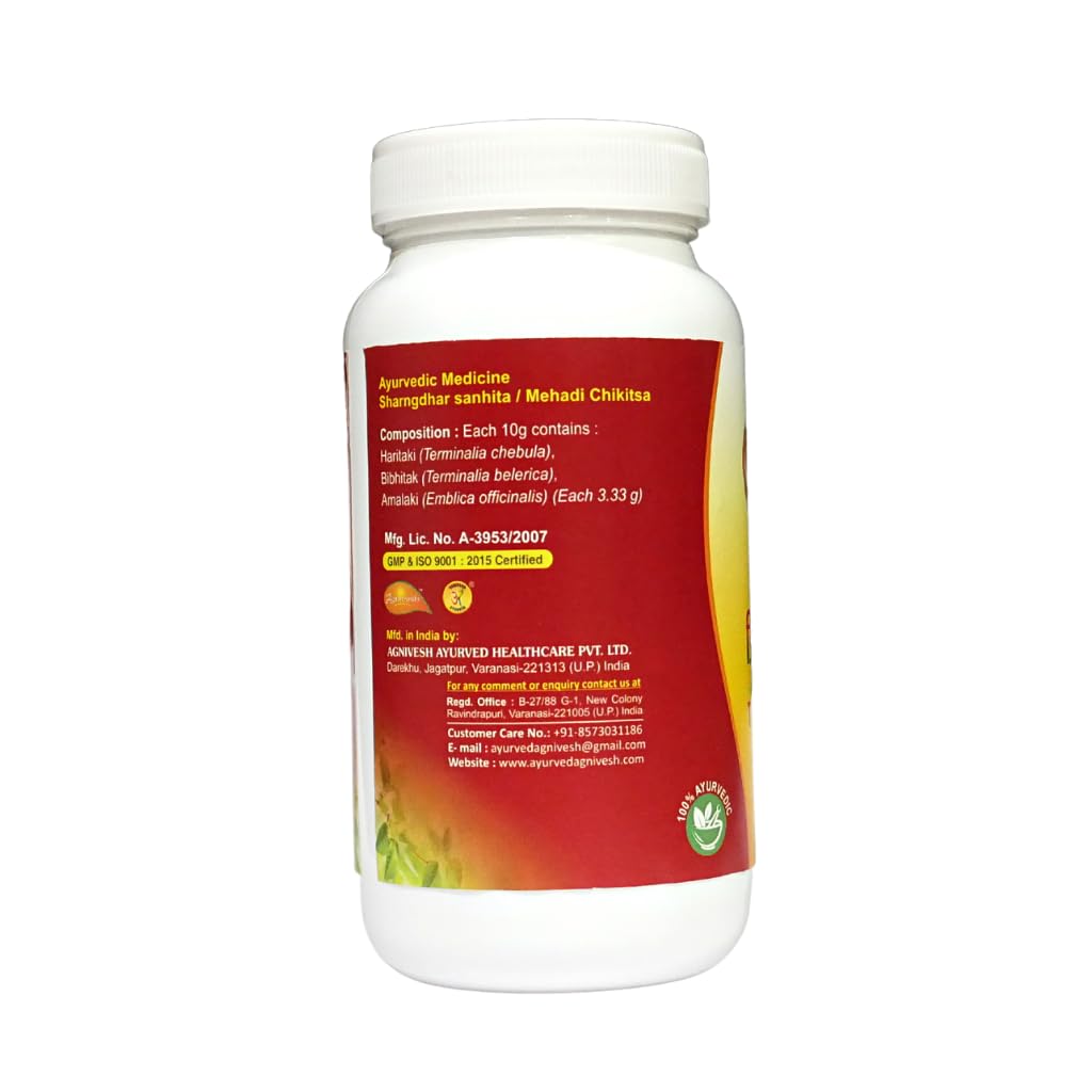 Agnivesh Triphala Churna/100Gm/ Useful In Hyperacidity, Constipation, Eye Diseases(pack of 4)