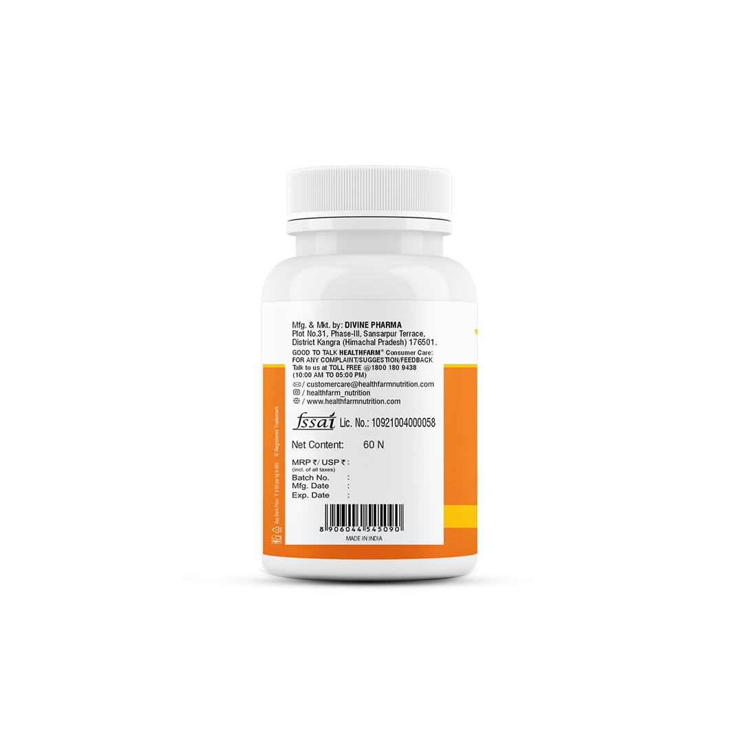 Healthfarm Chelated Magnesium Glycinate 2000mg Tablets | High Absorption Formula | Muscle Recovery Support | 60 Tabs