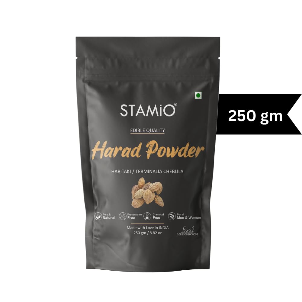 STAMIO Harad/Haritaki Powder 250 gm | Terminalia chebula | Kadukkai Podi/Karakkaya Pudiyamu | Digestive Health | In Pouch 8.82 oz