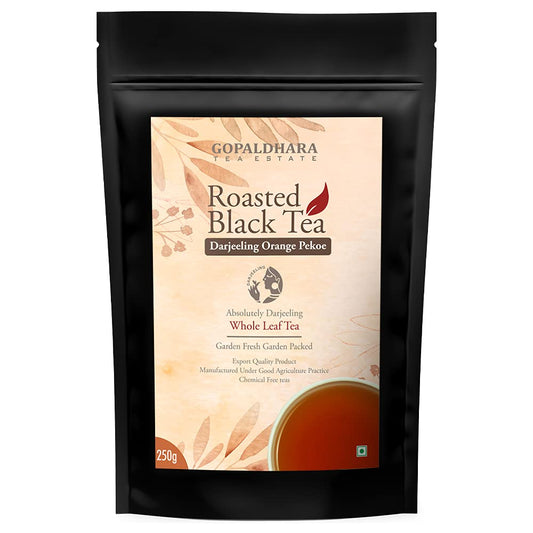 Gopaldhara Darjeeling Tea Roasted Leaf Black 250g Stand up Pouch - (Regular Series) FTGFOP1 from the High Mountain 7000 Feet