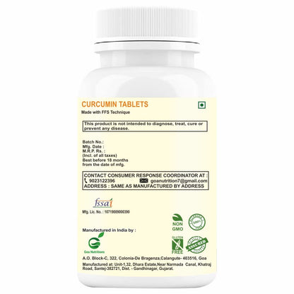GOA NUTRITIONS Curcumin Supplements With Piperine (95% Curcuminoids), G- image 2