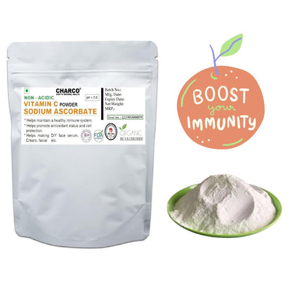 CHARCO Sodium Ascorbate, 100 Gm (0.22 lbs) Non Acidic & Easier to Digest than Ascorbic Acid | Antioxidant & Immune Support | Gluten & GMO Free Skin To Internal Health®