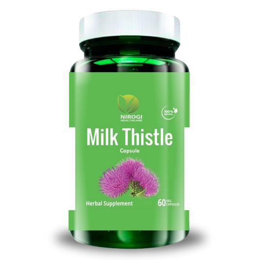 NIROGI HEALTH CARE Milk Thistle Capsules – Liver Detox & Cleanse Support | Herbal Supplement for Digestion, Immunity, Antioxidant & Gut Health | 100% Natural & Safe – 60 Veg Capsules