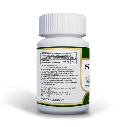 ANJIX Spirulina Tablets 500 mg | Plant Based Superfood Supplement for Energy Immunity & Daily Wellness | Vegetarian Tablets Pack of 120