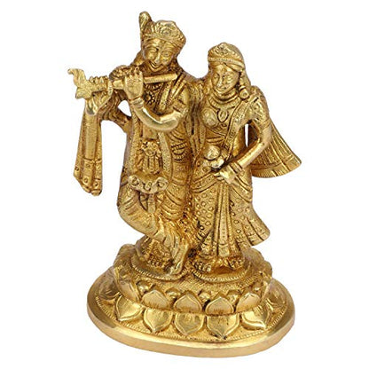 ARTVARKO™ Brass Radha Krishna Statue - Radha Krishan Idol Showpiece Fig- image 3