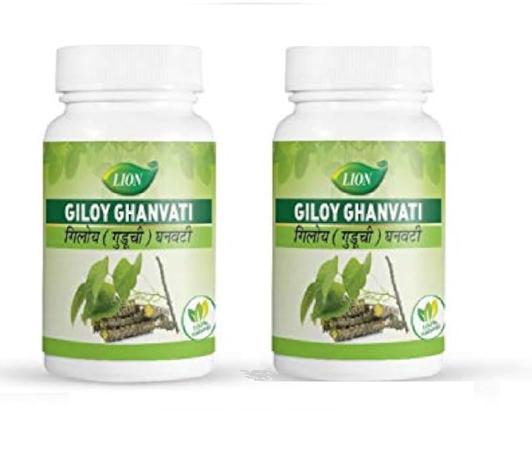 Lion Giloy Ghanvati Ayurvedic Herbal Supplement, Traditional Wellness Support (200 Tablet Pack 2)